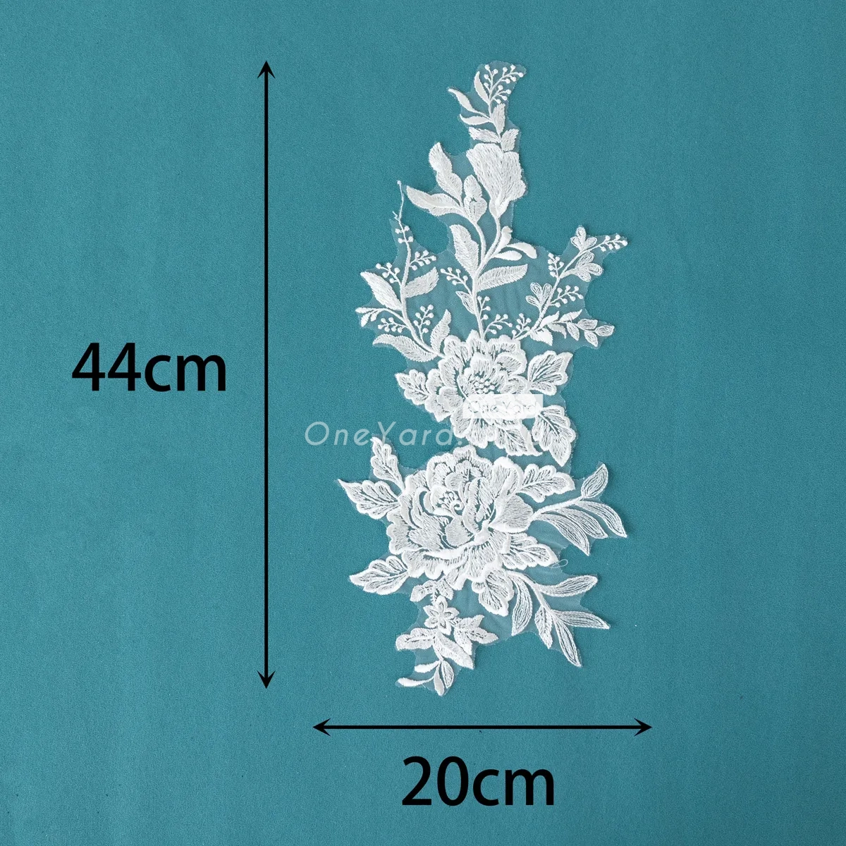 off white polyester embroidered lace applique