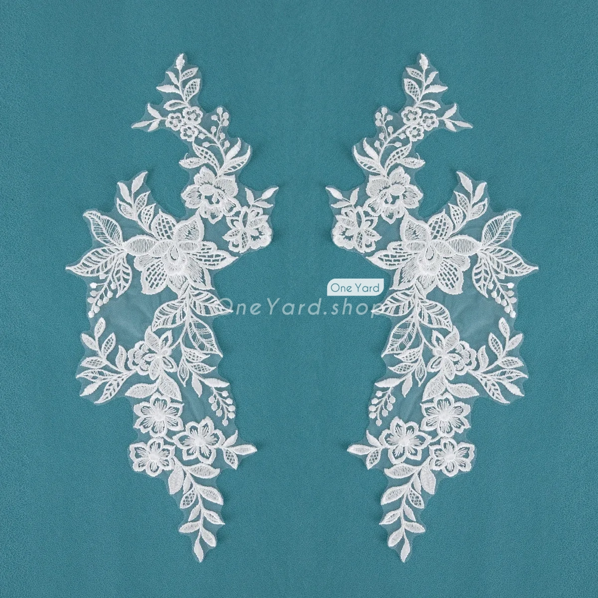 delicate leaves and vibrant flowers lace motifs