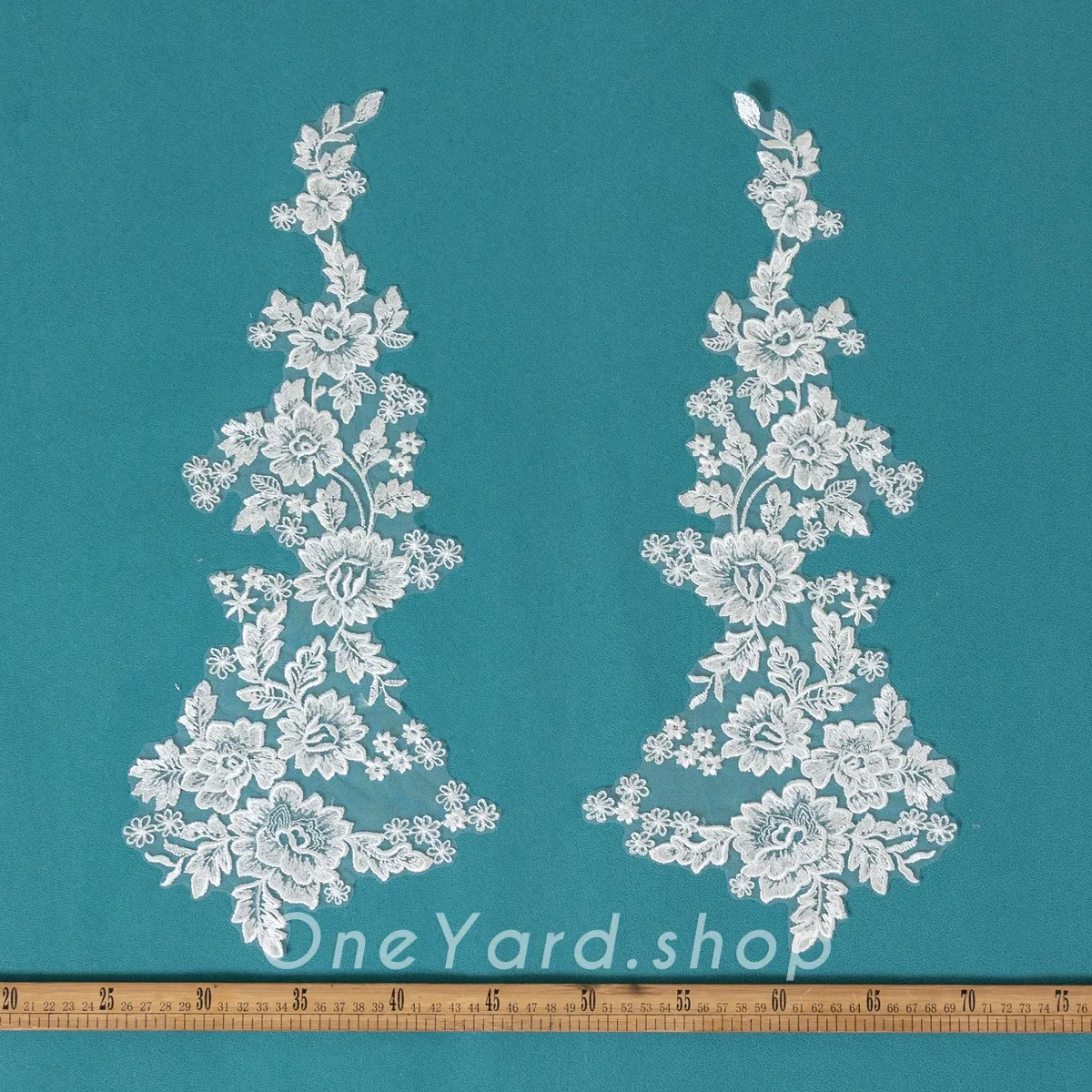 sequin wedding lace appliques floral bridal patches
