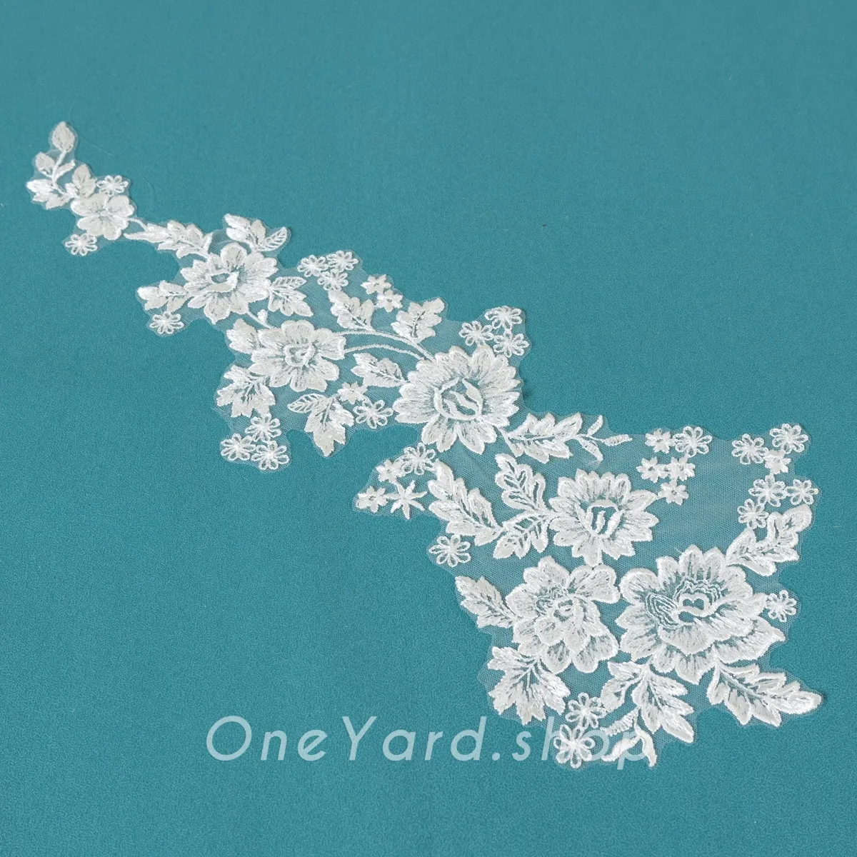 sequinned wedding lace applique