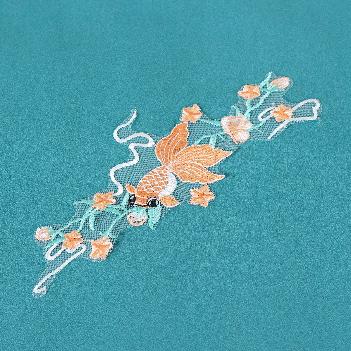 fish embroidered lace applique