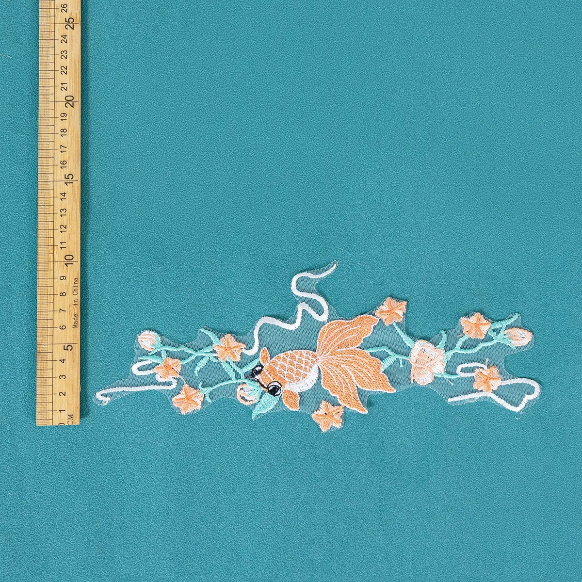 vivid fish embroidered lace applique