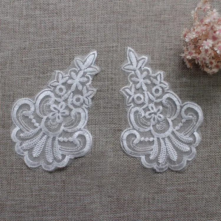 abstract flower motif lace appliques