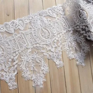 off white abstract lace appliques for bridal dress decor