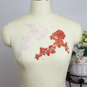 exquisite floral embroidery wedding dress lace patches