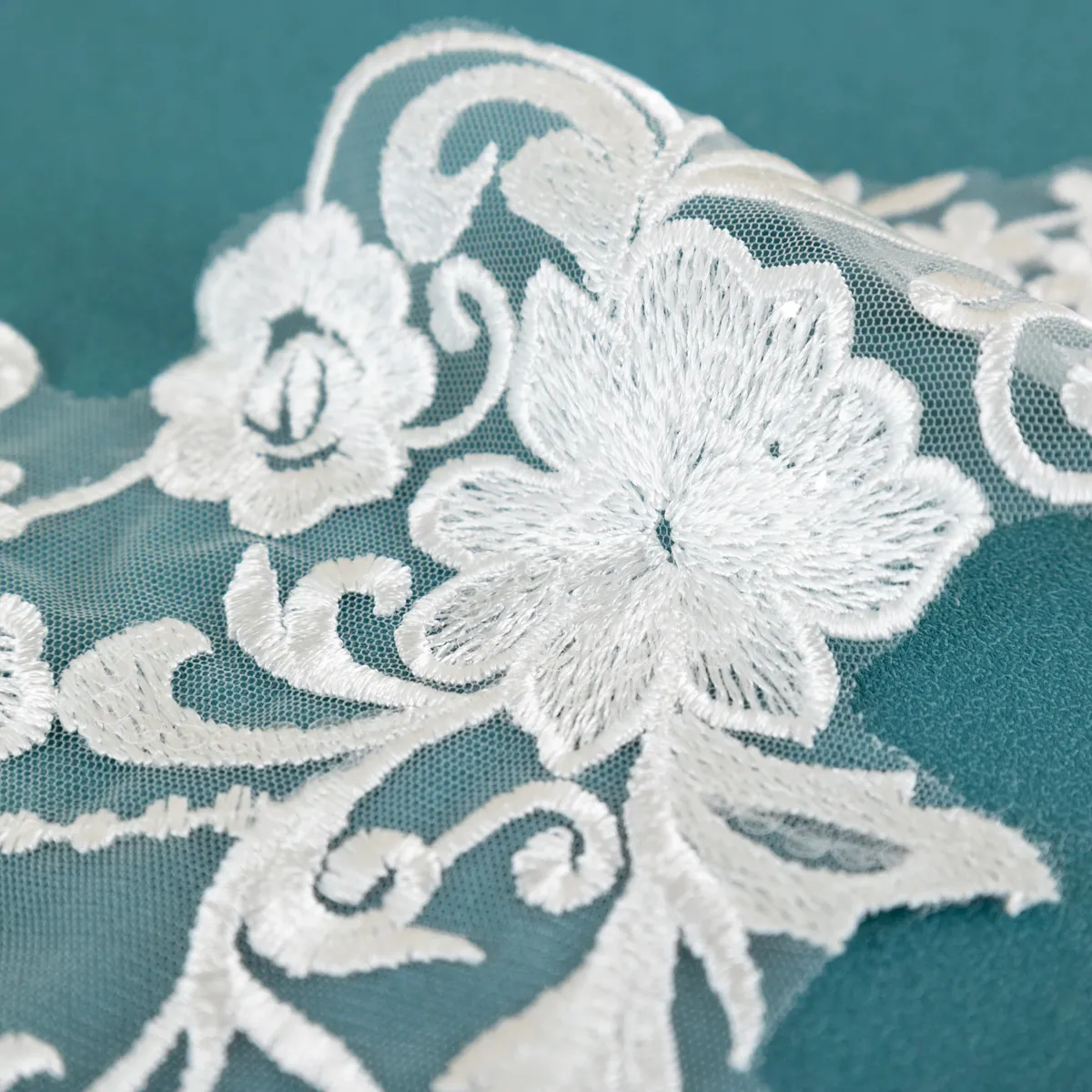 clear sequinned lace applique