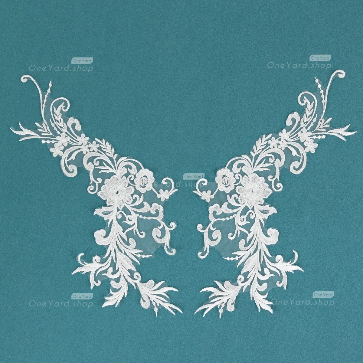 off white lace appliques for bridal gowns