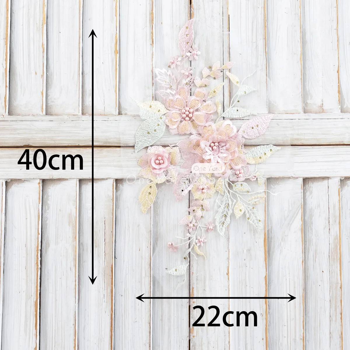 pink 3D flower lace applique for clothing