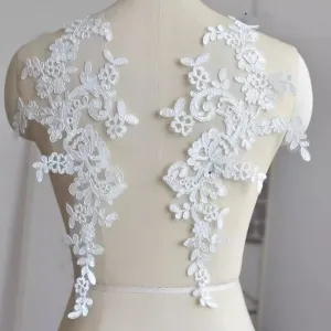 floral lace applique corded embroidery bridal patches