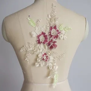 multi color floral embroidrey applique garment decor