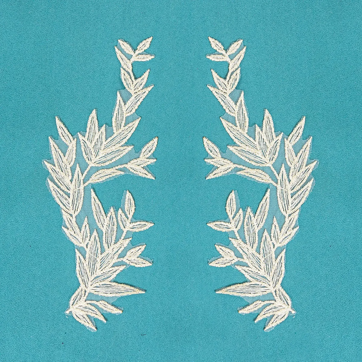 champagne tinsel leaf lace appliques champagne tinsel leaf lace appliques