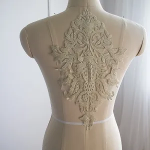 large abstract pattern gold embroidery lace applique