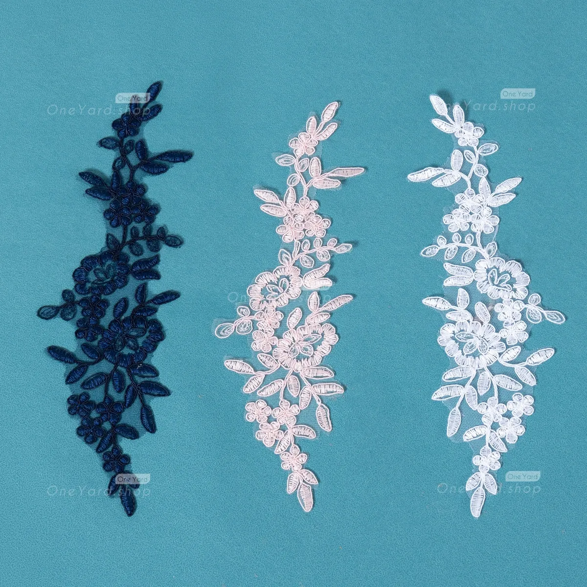 burgundy flower embroidered lace appliques for dressmaking