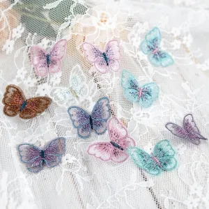 shiny organza embroidered tiny butterfly decorations