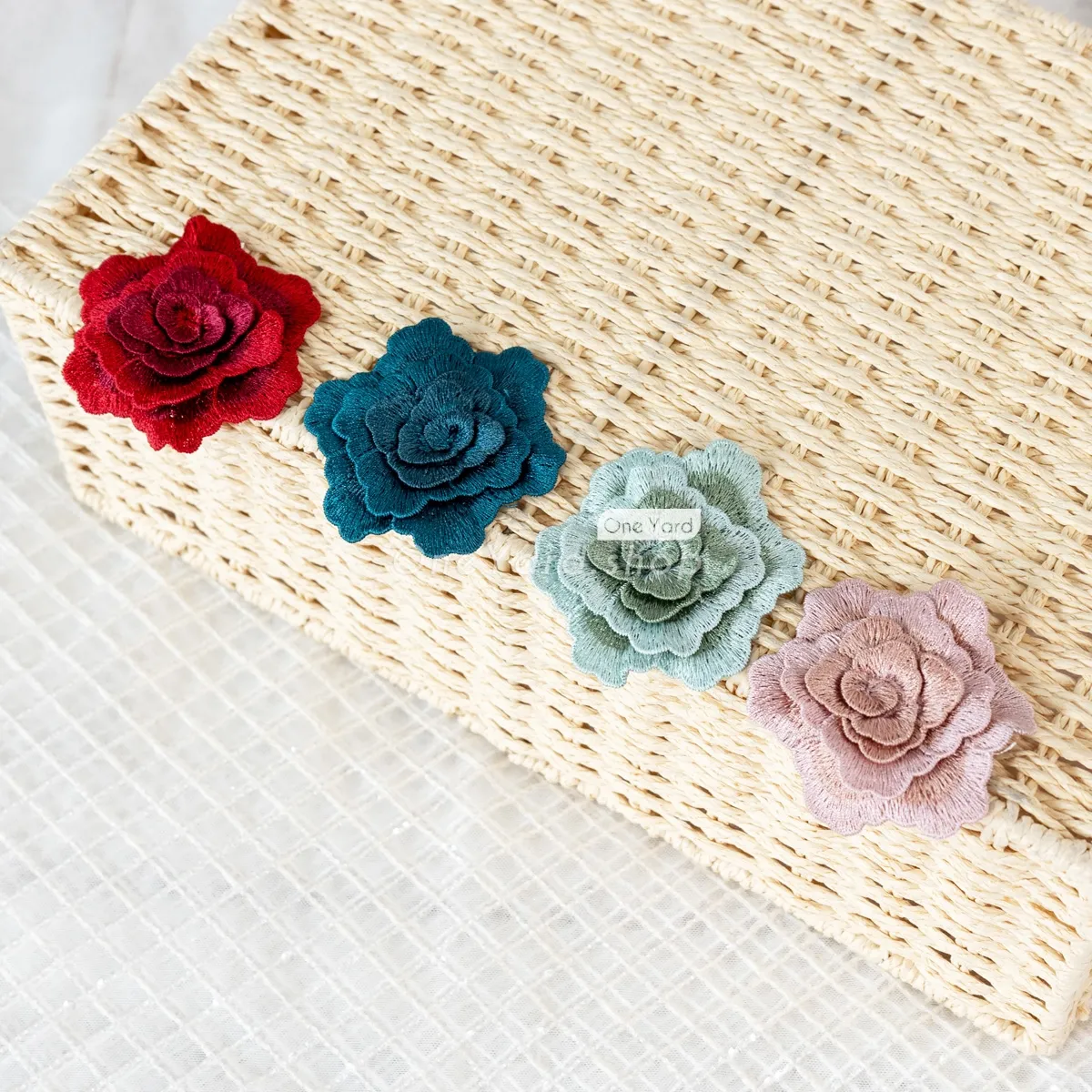 3D rose flower embroidery dress decoration