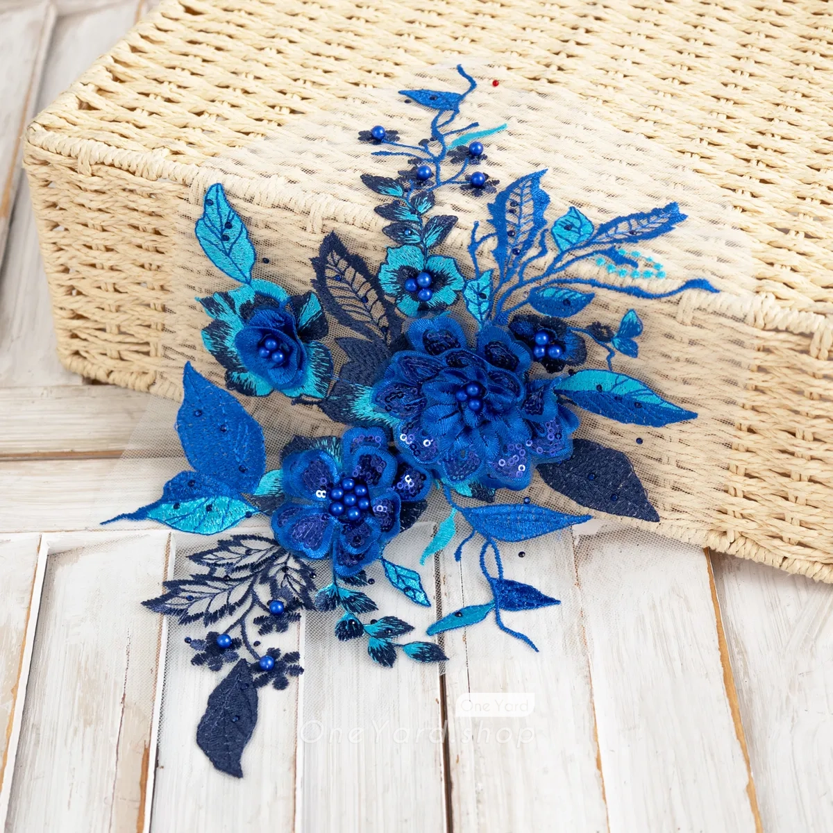 decorative piece of 3D flower for embellishing dresses