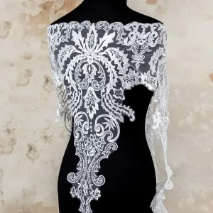 floral and abstract bridal bodice large size lace trim