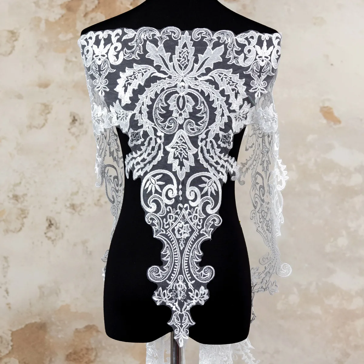 floral and abstract bridal lace trim by the yard