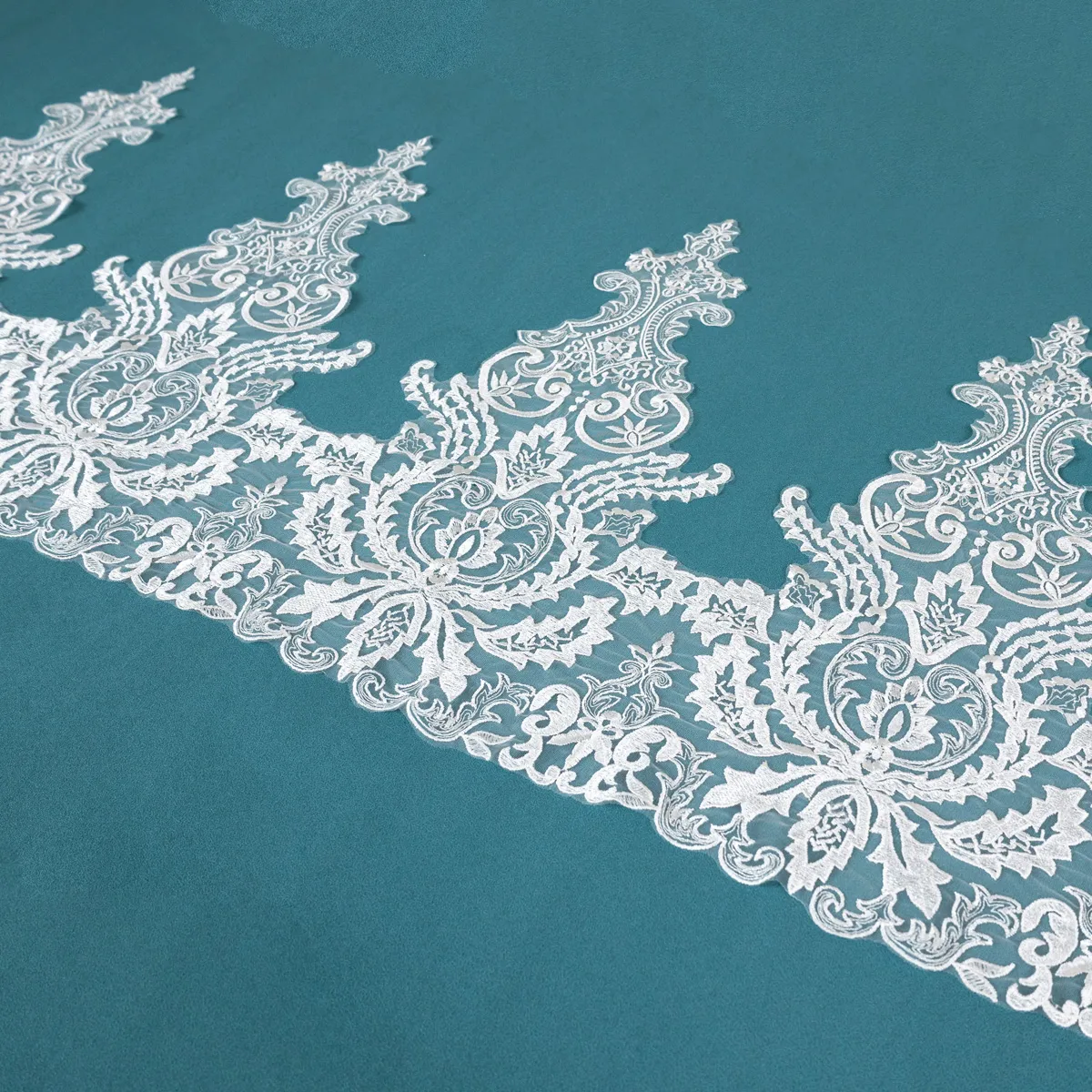 floral and abstract bridal lace trim for wedding dress
