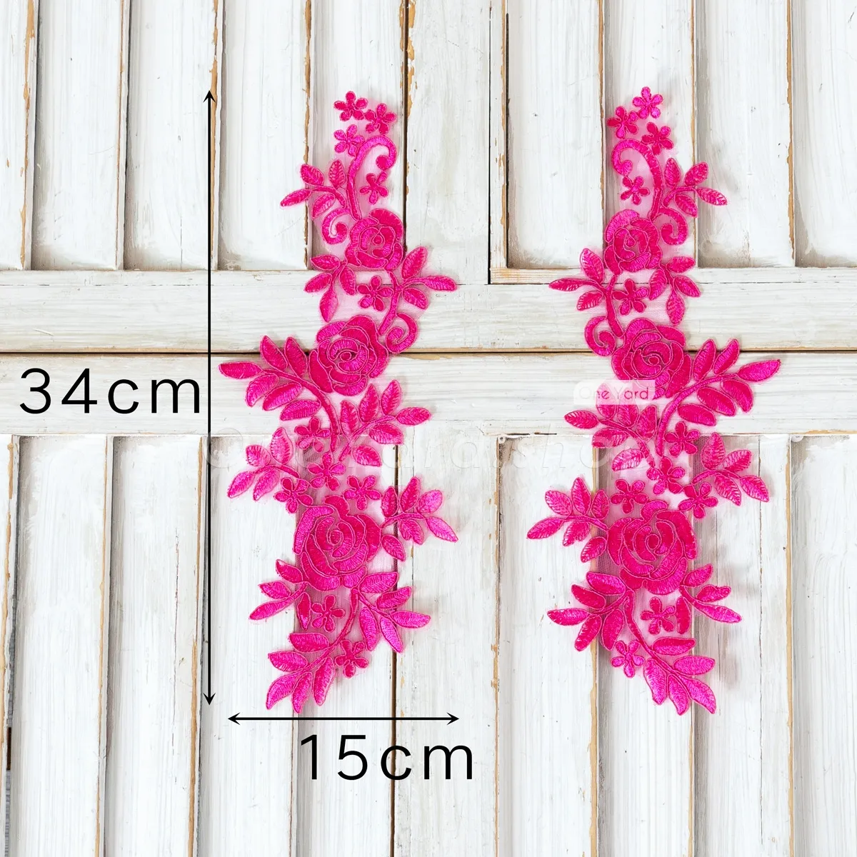 fuchsia floral pattern lace appliques for sewing