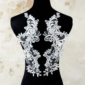 floral pattern embroidery lace patches for bridal dress