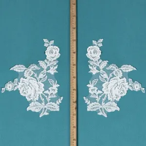 rose flower sequinned wedding lace applique