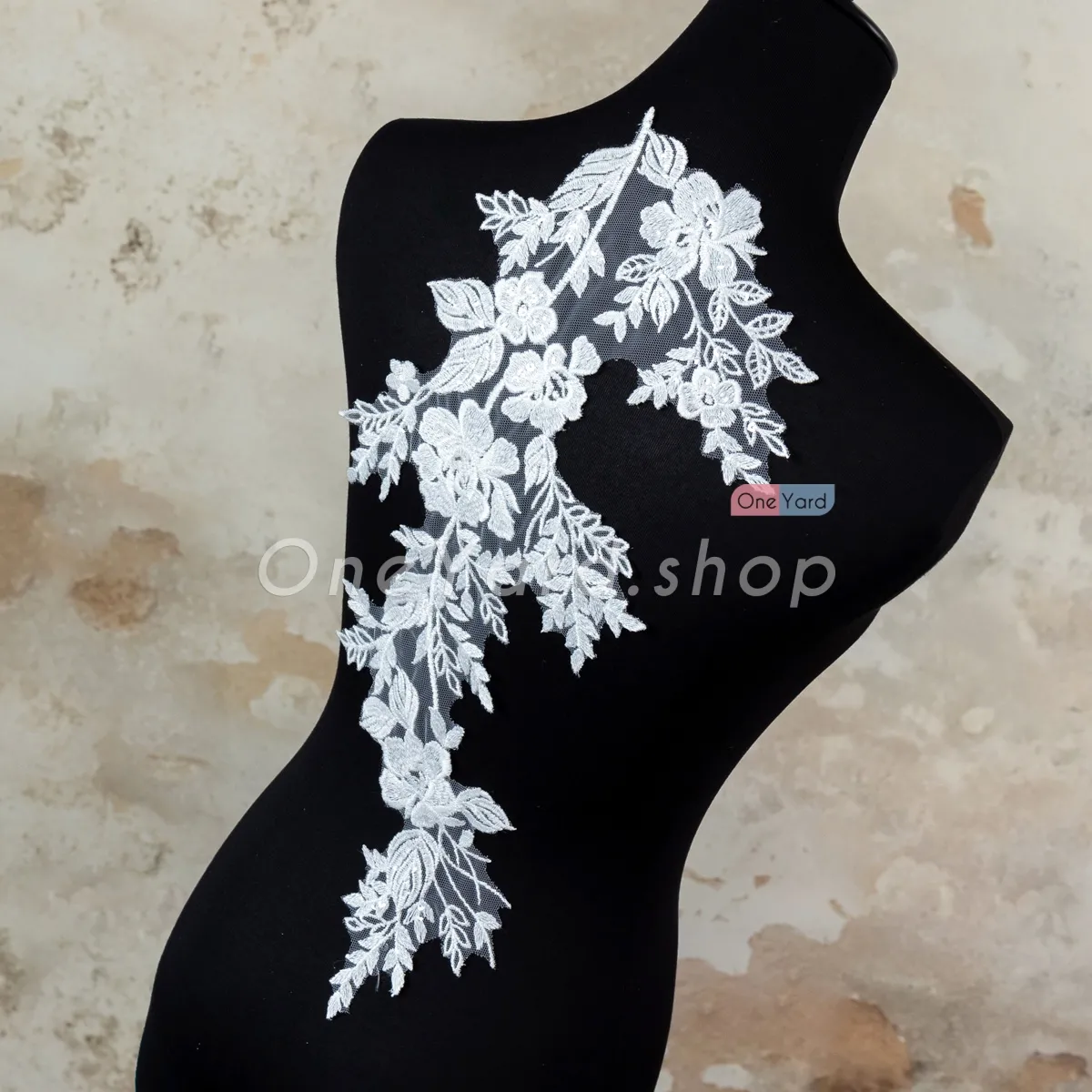 leaf floral pattern cotton embroidery lace applique