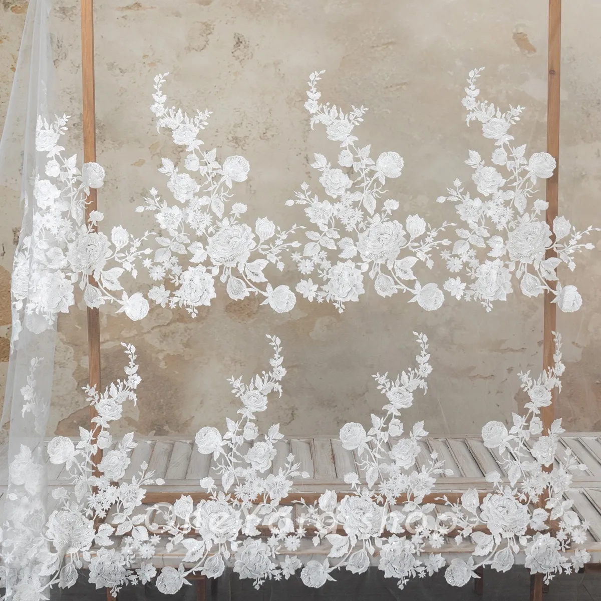 big flower pattern designer lace applique