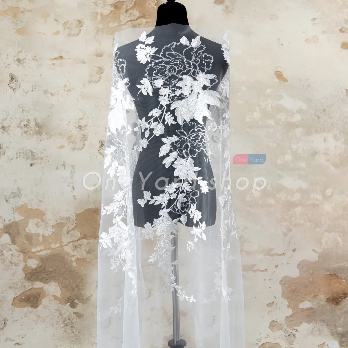 exquisite floral embroidery lace applique with sequins