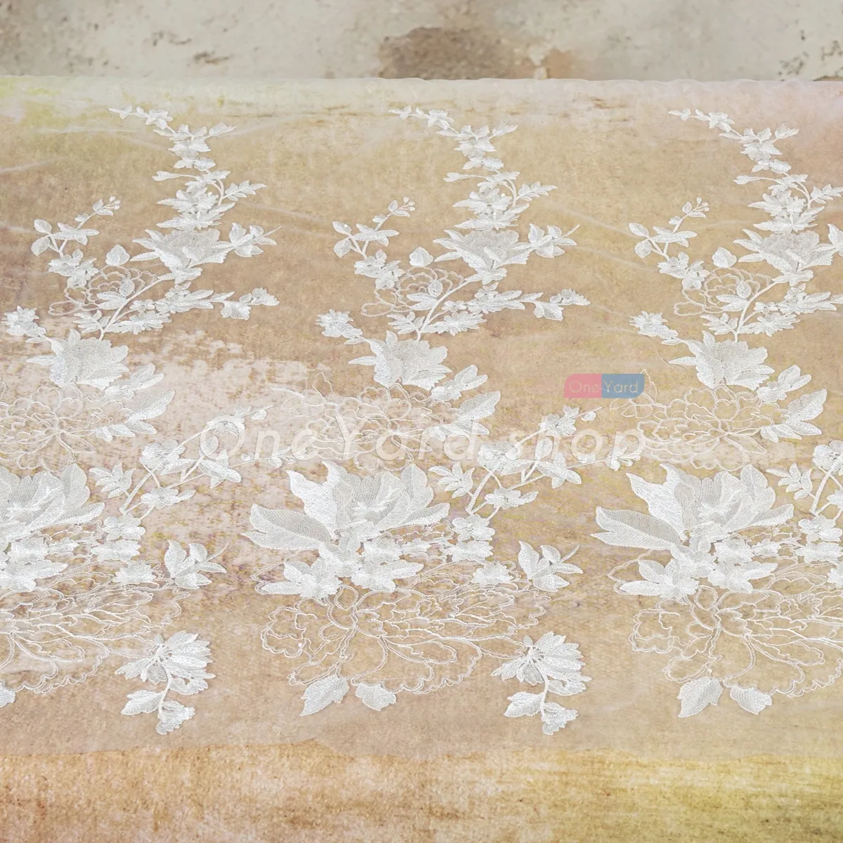 ivory floral vine lace appliques