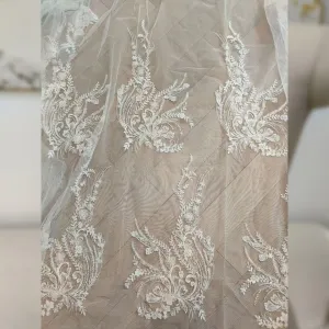 delicate beaded lace applique for oaccasion dress decor