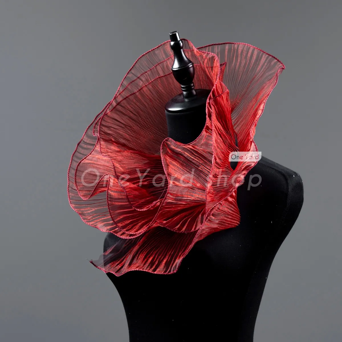 burgundy organza trim