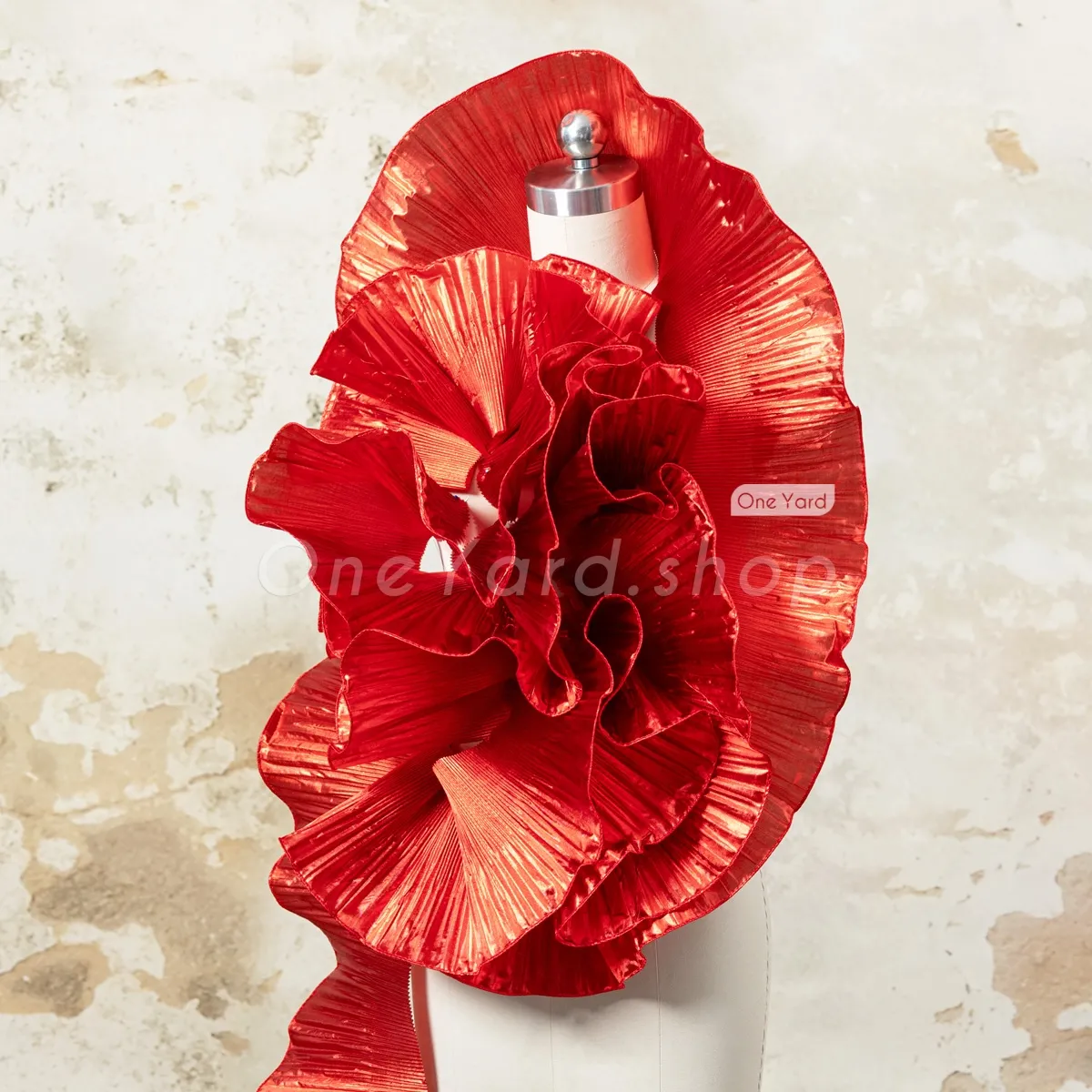 brilliant metallic red satin trim