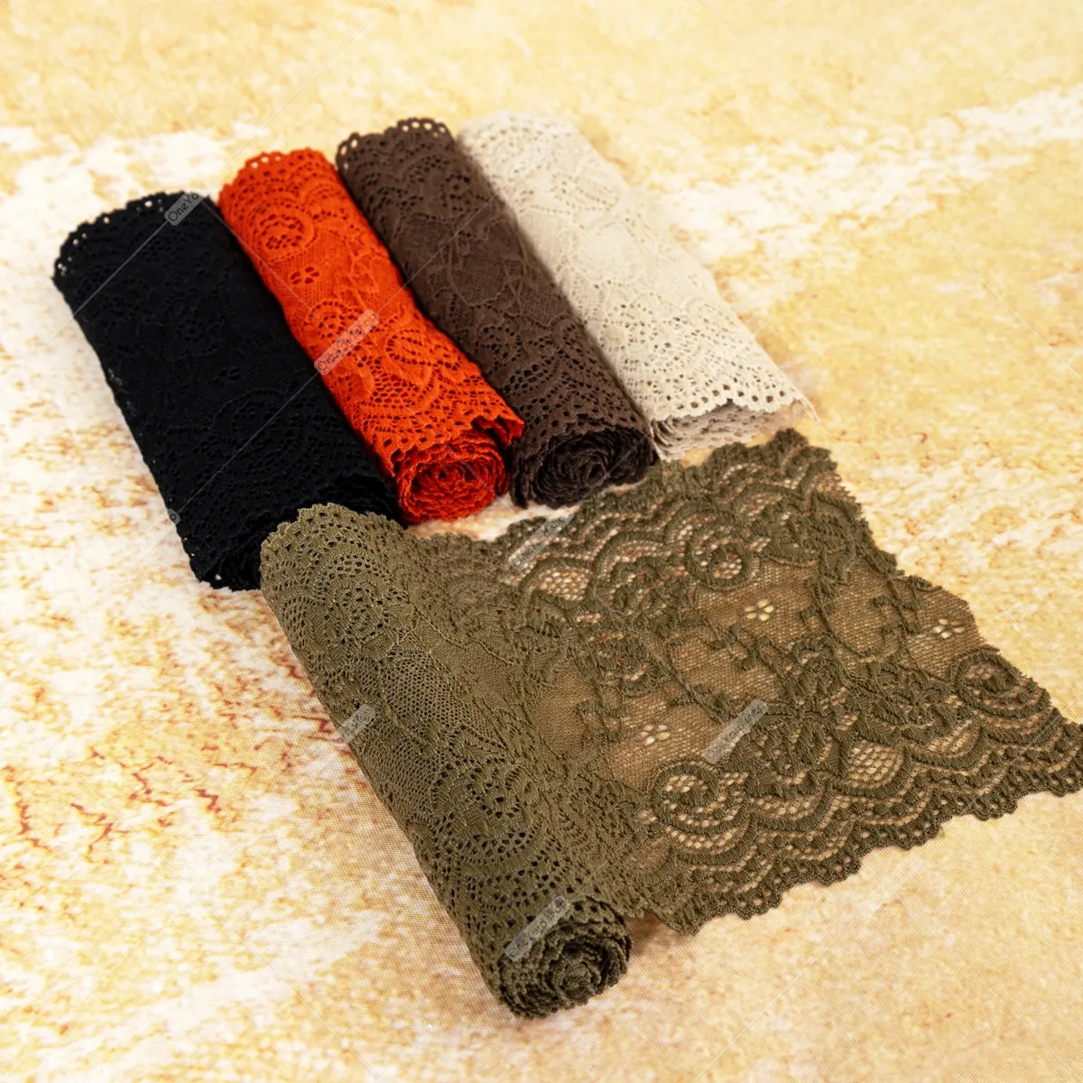 15cm versatile floral scalloped edge stretch lace trim