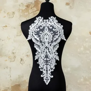 abstract pattern corded lace appliques symmetrical pair