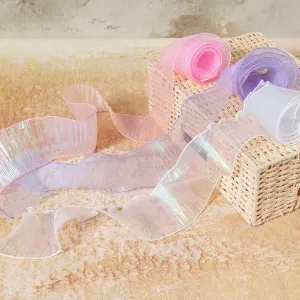 iridescent sheer accordion organza trim