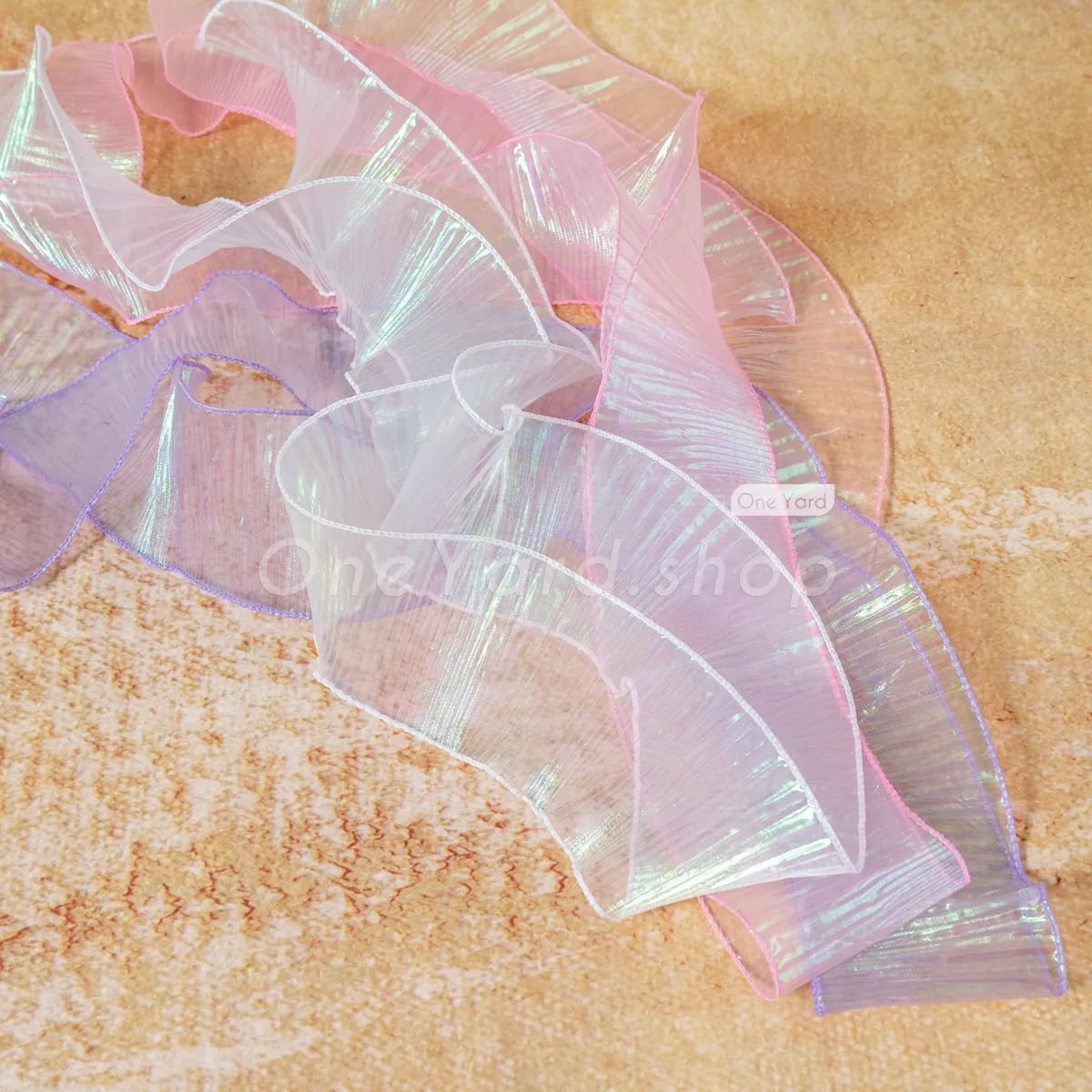 iridescent sheer organza trim