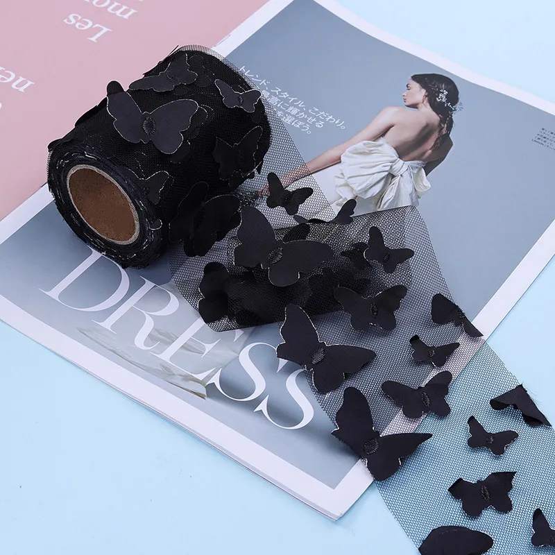 beautiful 3D butterfly mesh tulle ribbon beautiful 3D butterfly mesh tulle ribbon