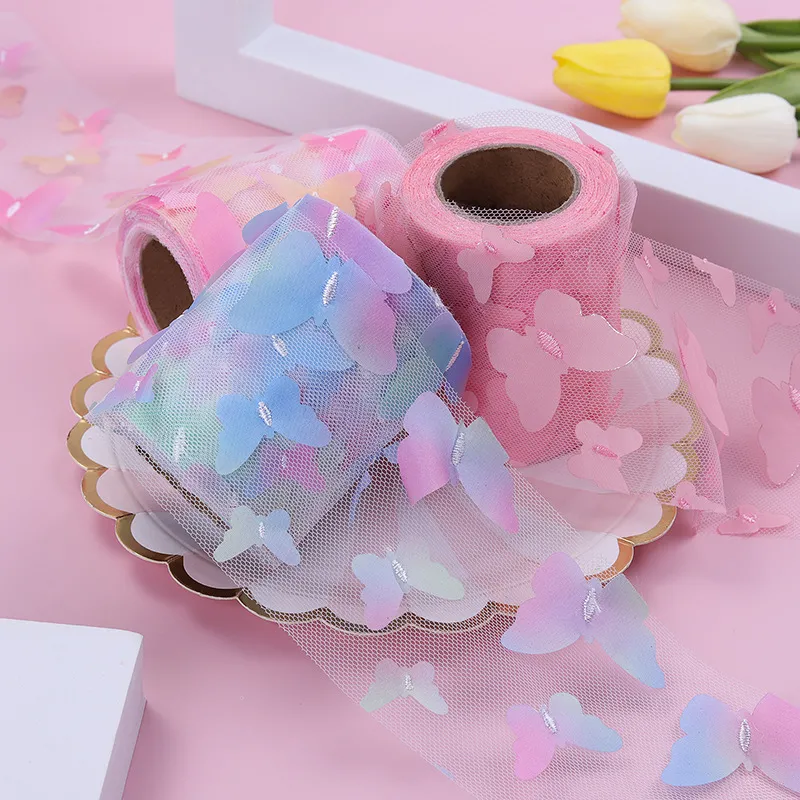 pastel ombre 3d butterfly tulle ribbon pastel ombre 3d butterfly tulle ribbon