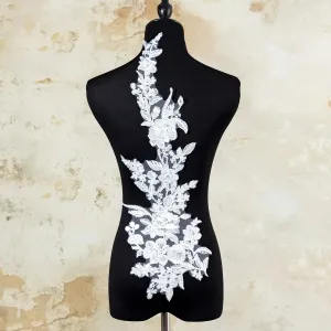 extra long clear sequin floral lace pair