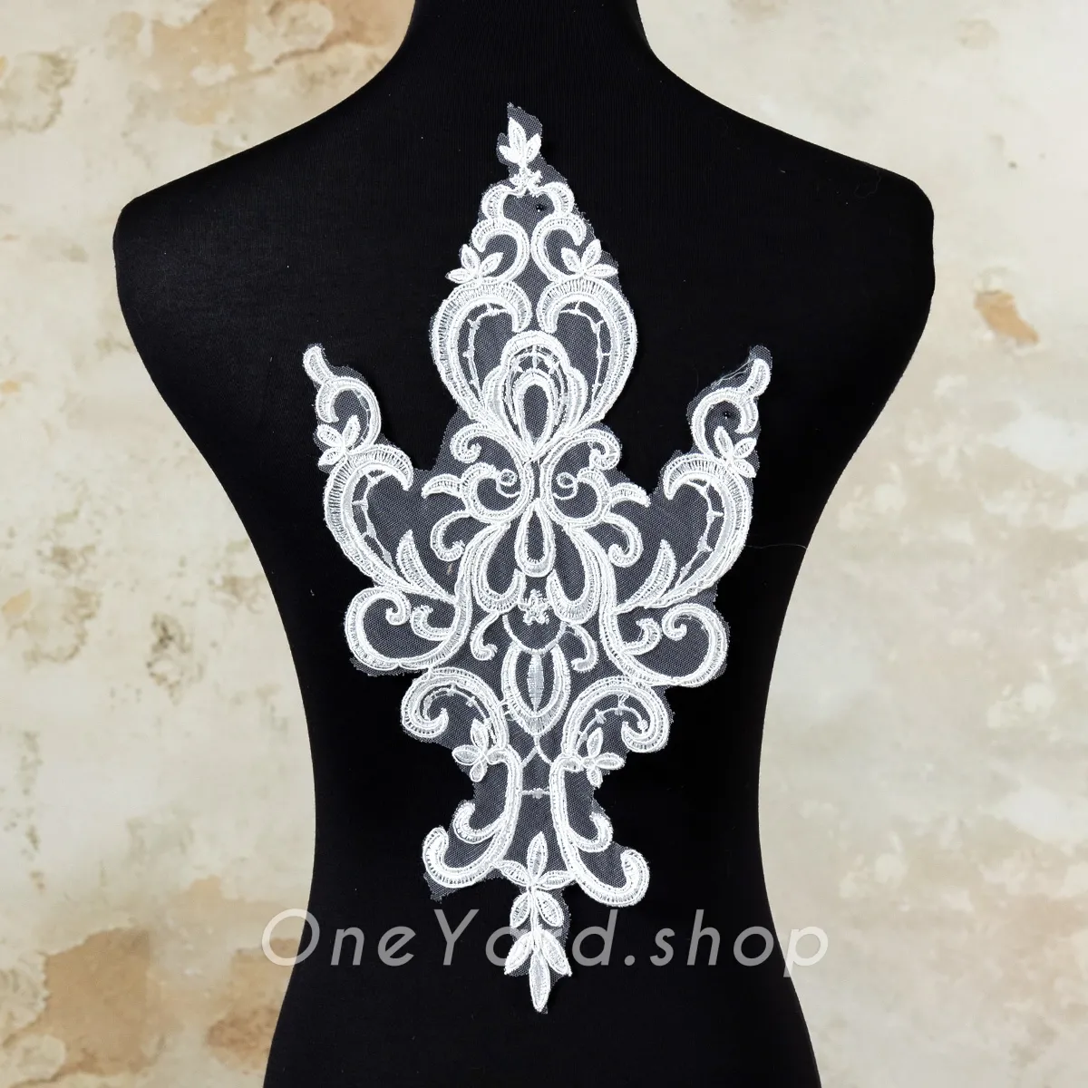symmetrical abstract pattern corded lace applique symmetrical abstract pattern corded lace applique