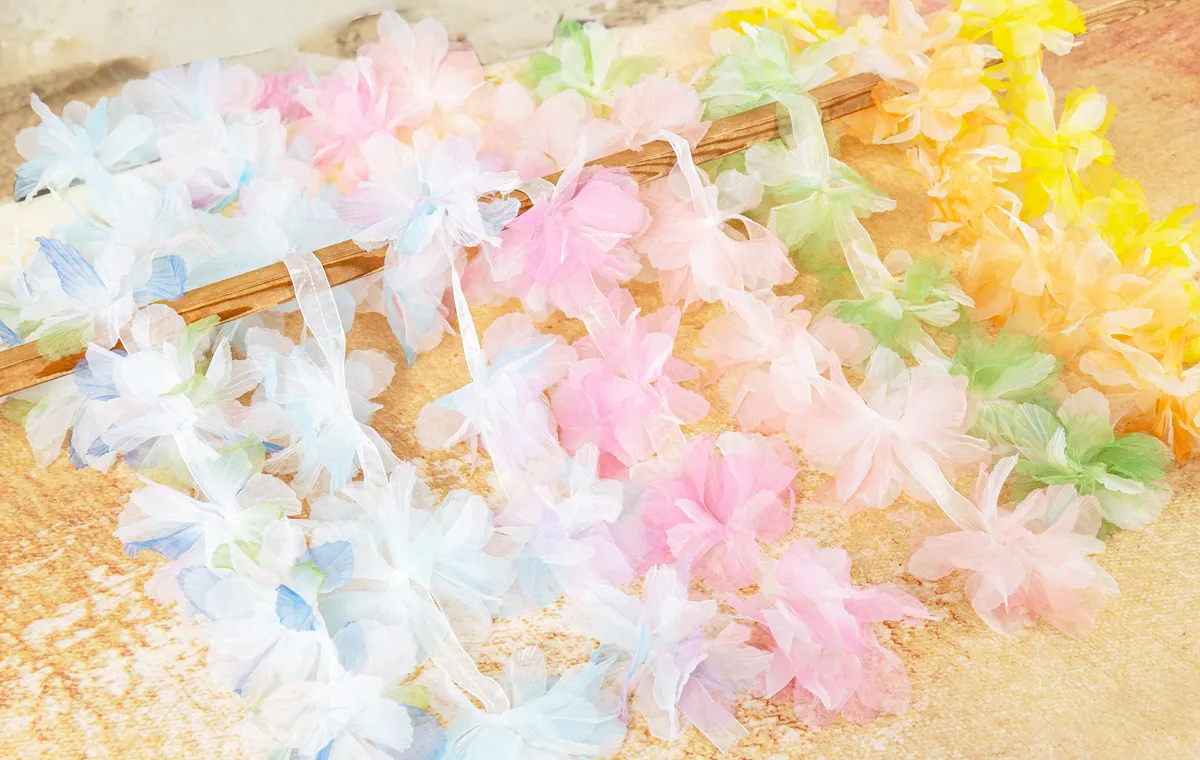 ombre 3d organza flower trims