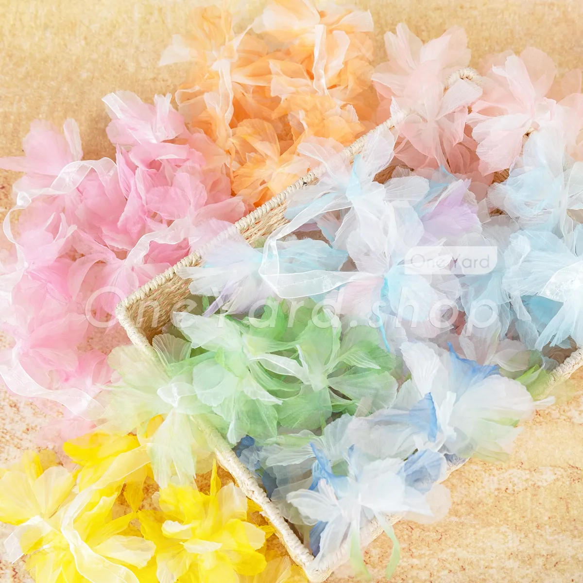 voluminous ombre organza blooms trim