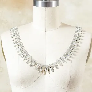 radiant clear glass crystal rhinestone fringe trim
