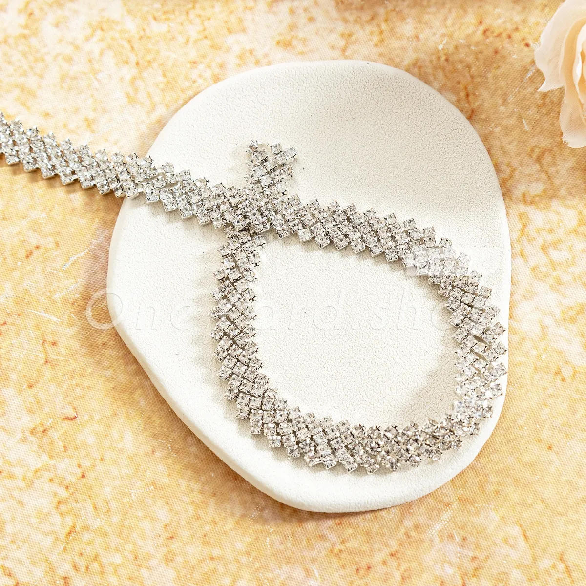 densely packed crystal rhinestone trim