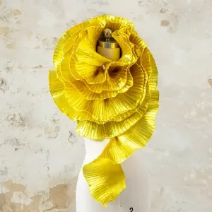 dramatic metallic gold pleated ruffle trim 15cm wide