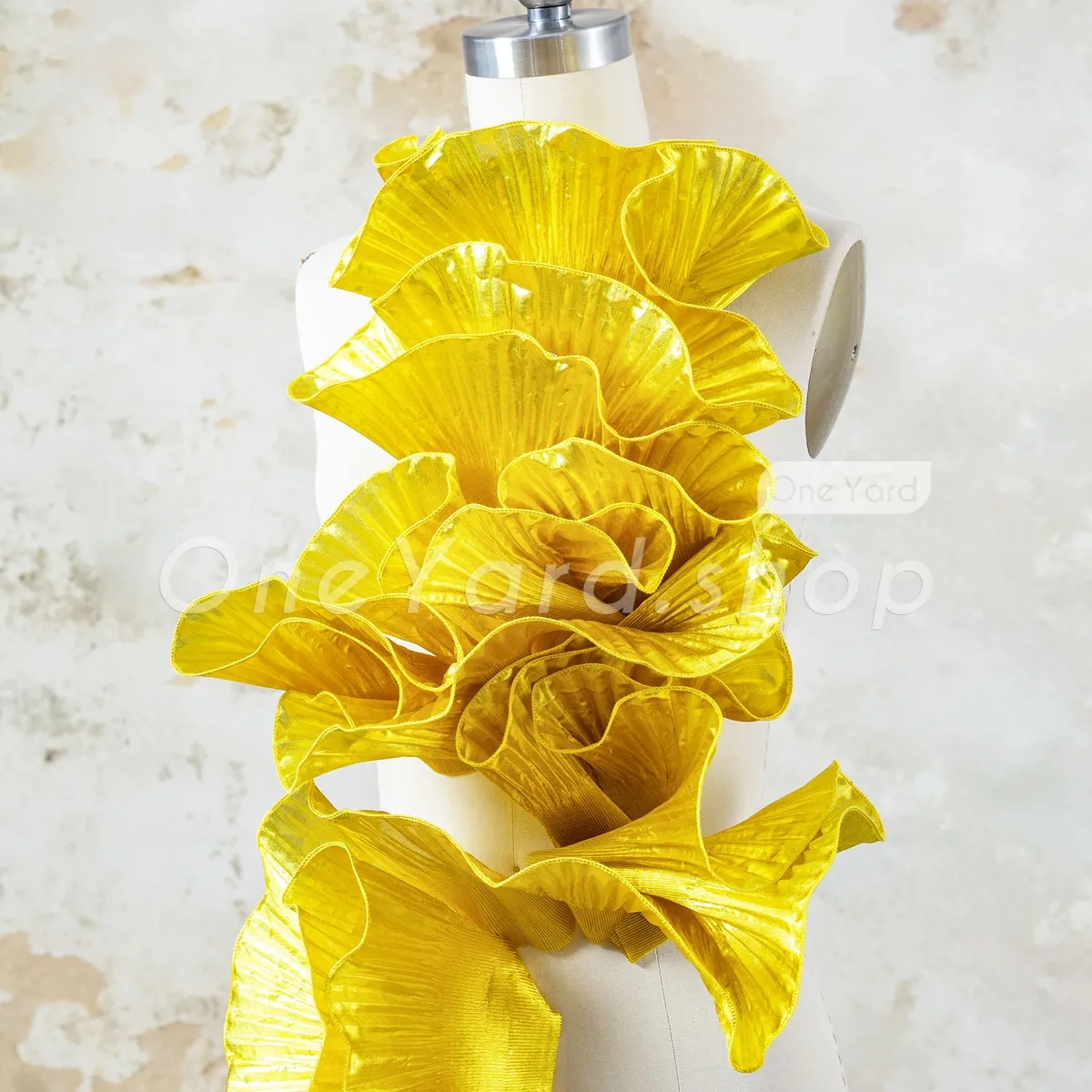 show stopping gold 15cm width pleated ruffles show stopping gold 15cm width pleated ruffles