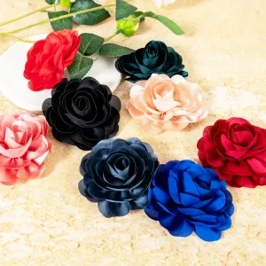 3d satin like fabric roses lightweight flower appliques
