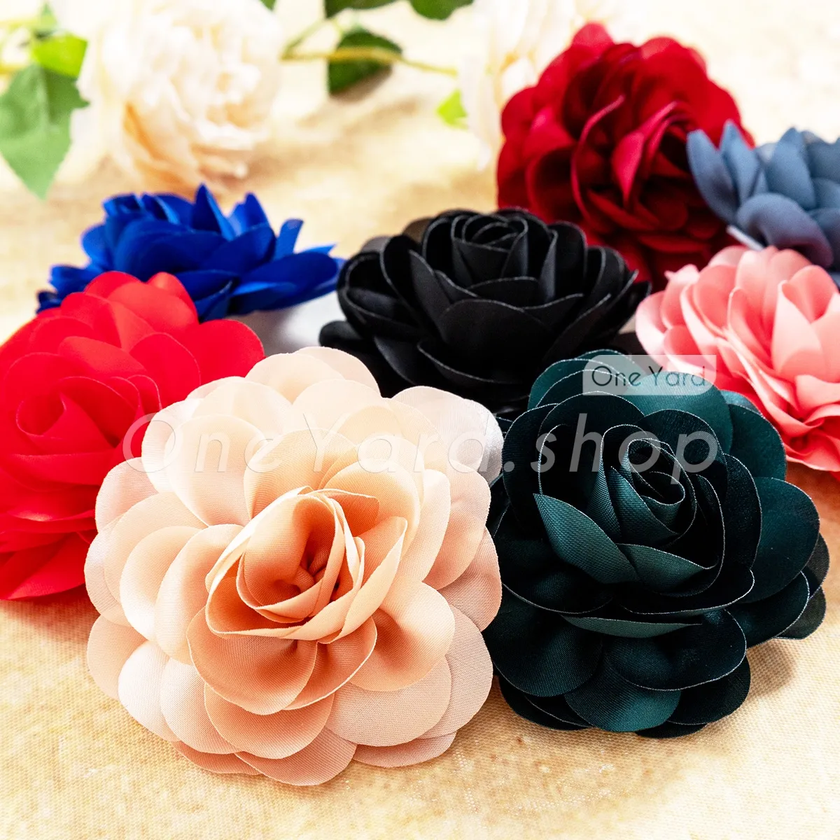 8cm 3D lightweight fabric rose appliques 8cm 3D lightweight fabric rose appliques