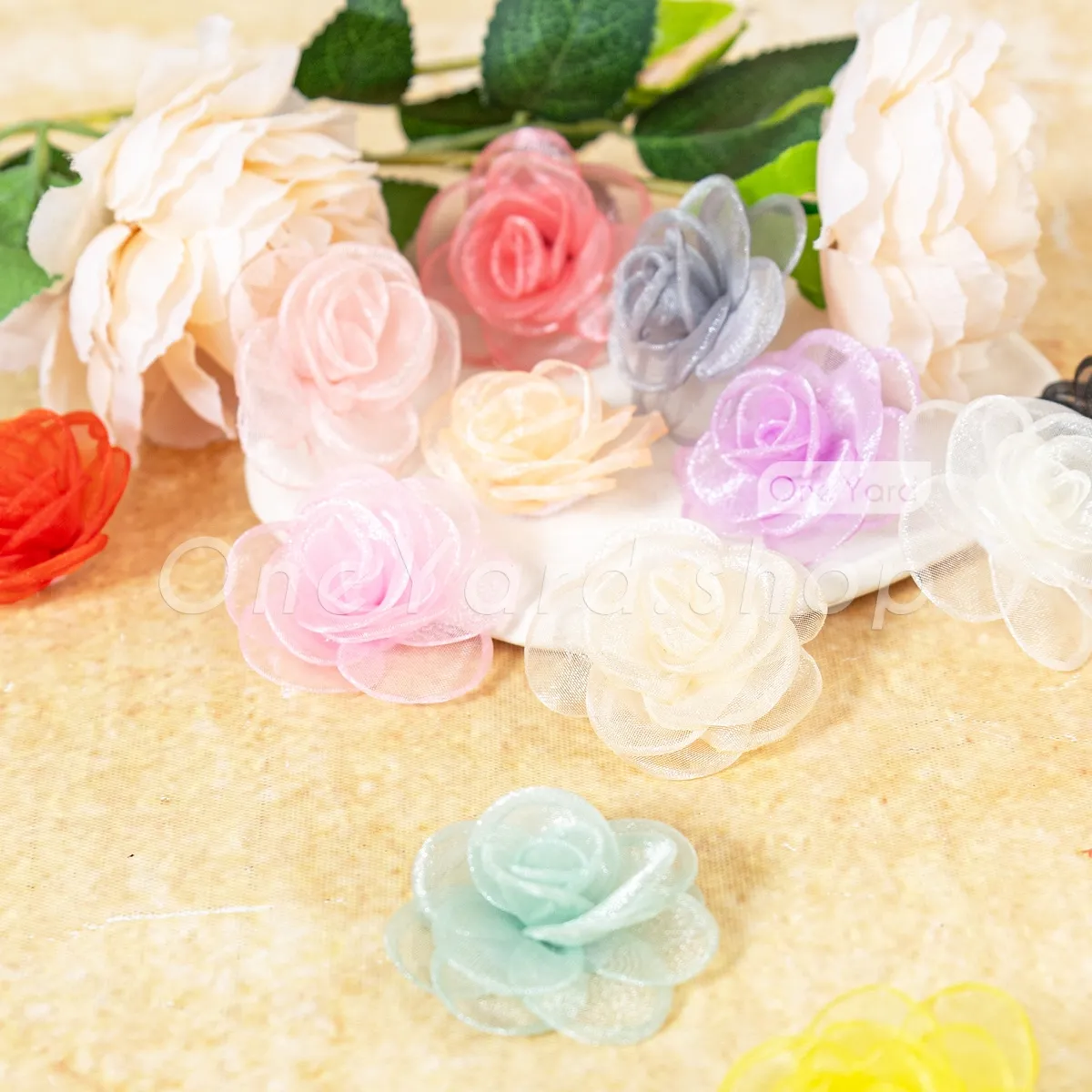 5cm lightweight sheer organza 3D rose flowers 5cm lightweight sheer organza 3D rose flowers